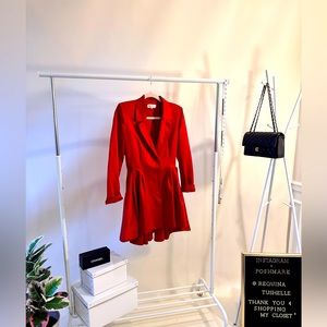 House of CB Red peplum coattail jacket